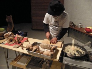蜂須賀さん料理の下準備